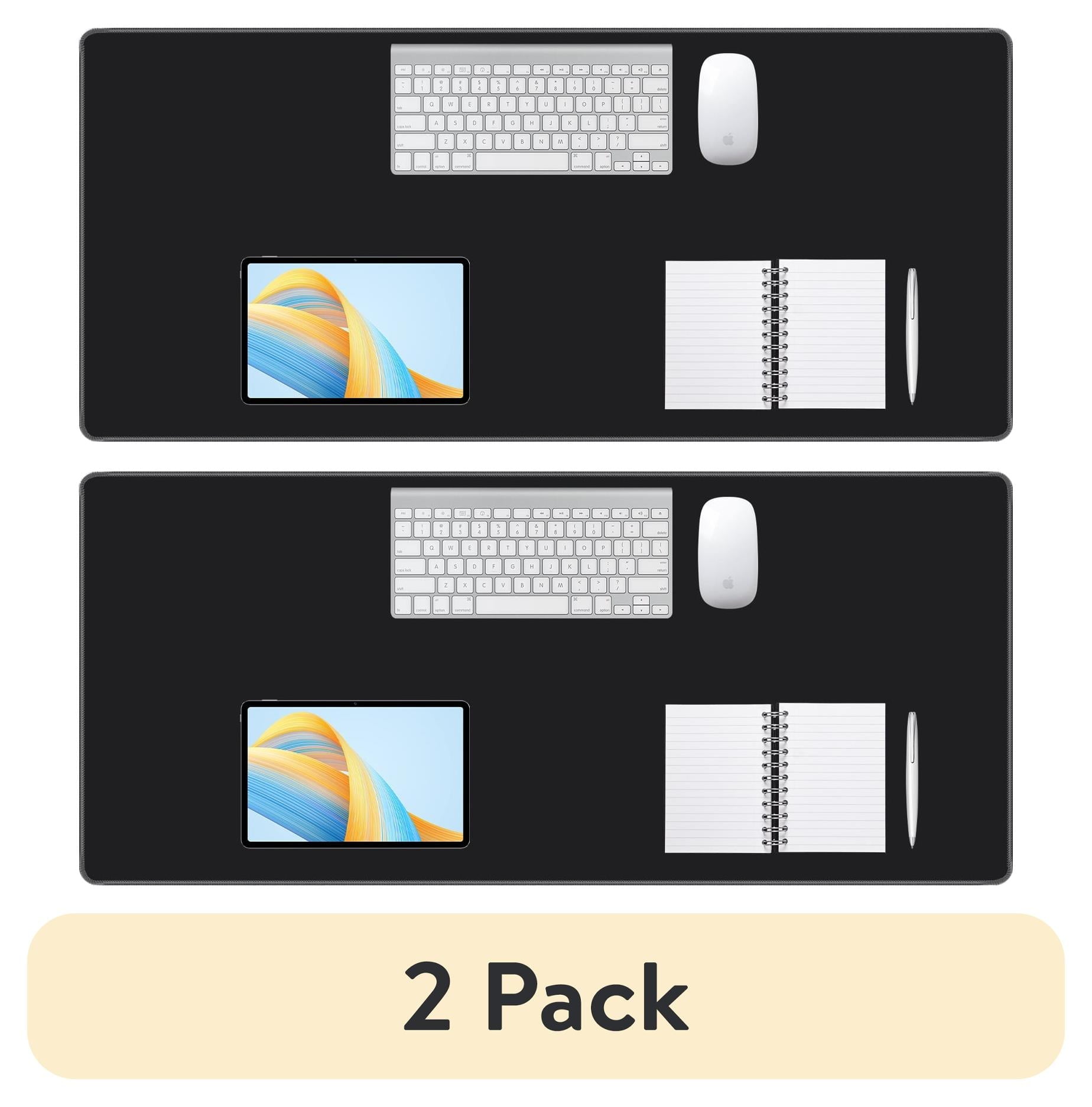 Gaming Mouse Pad 31.5x11.8IN Premium-Textured Non-Slip Rubber & Waterproof Mousepad with Stitched Edges for Gaming, Office & Home,Japanese Sea Wave-Black White