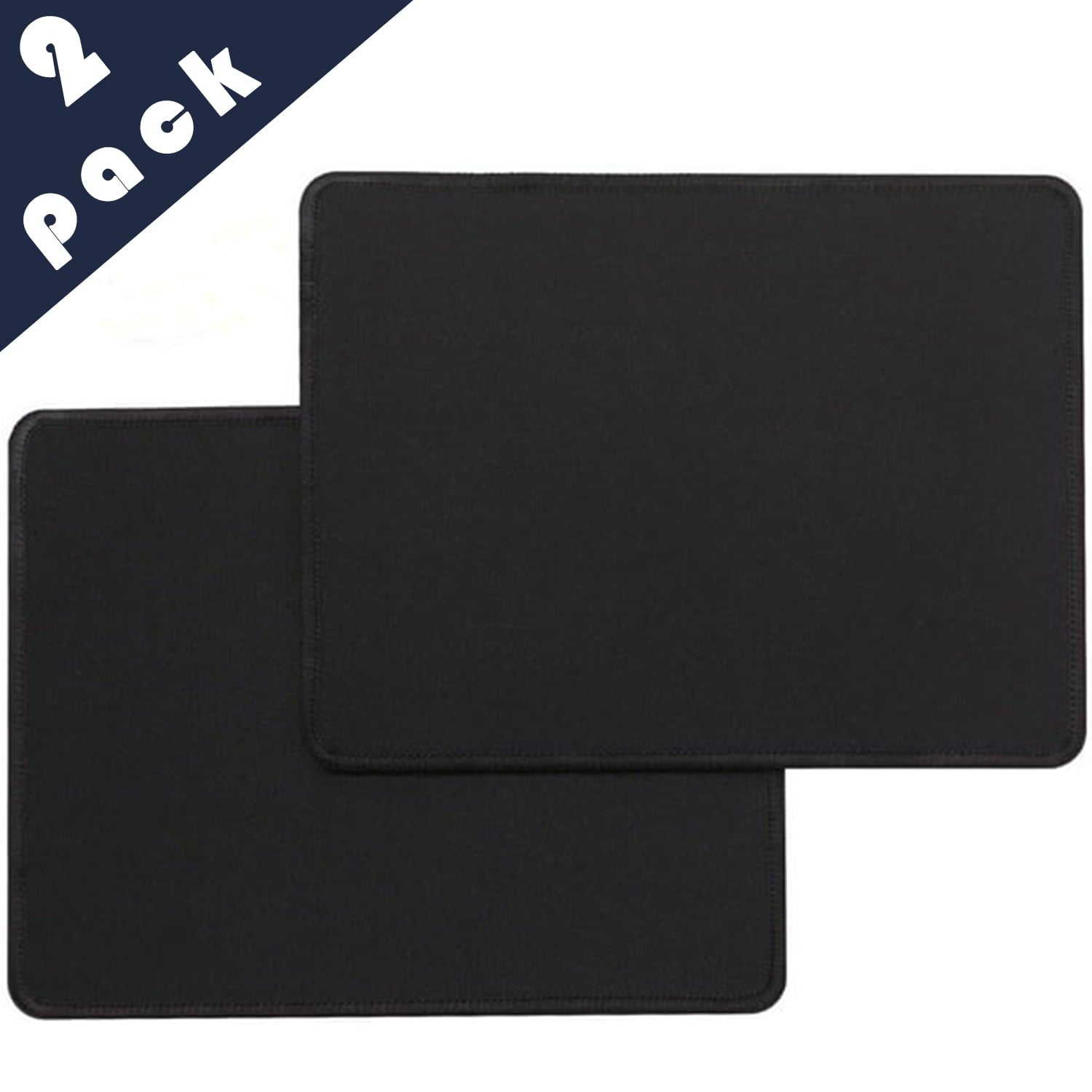 2Pack Mouse Pad Waterproof Mousepad Rubber Base PC Computer Laptop Office Desk Mouse Pad Black
