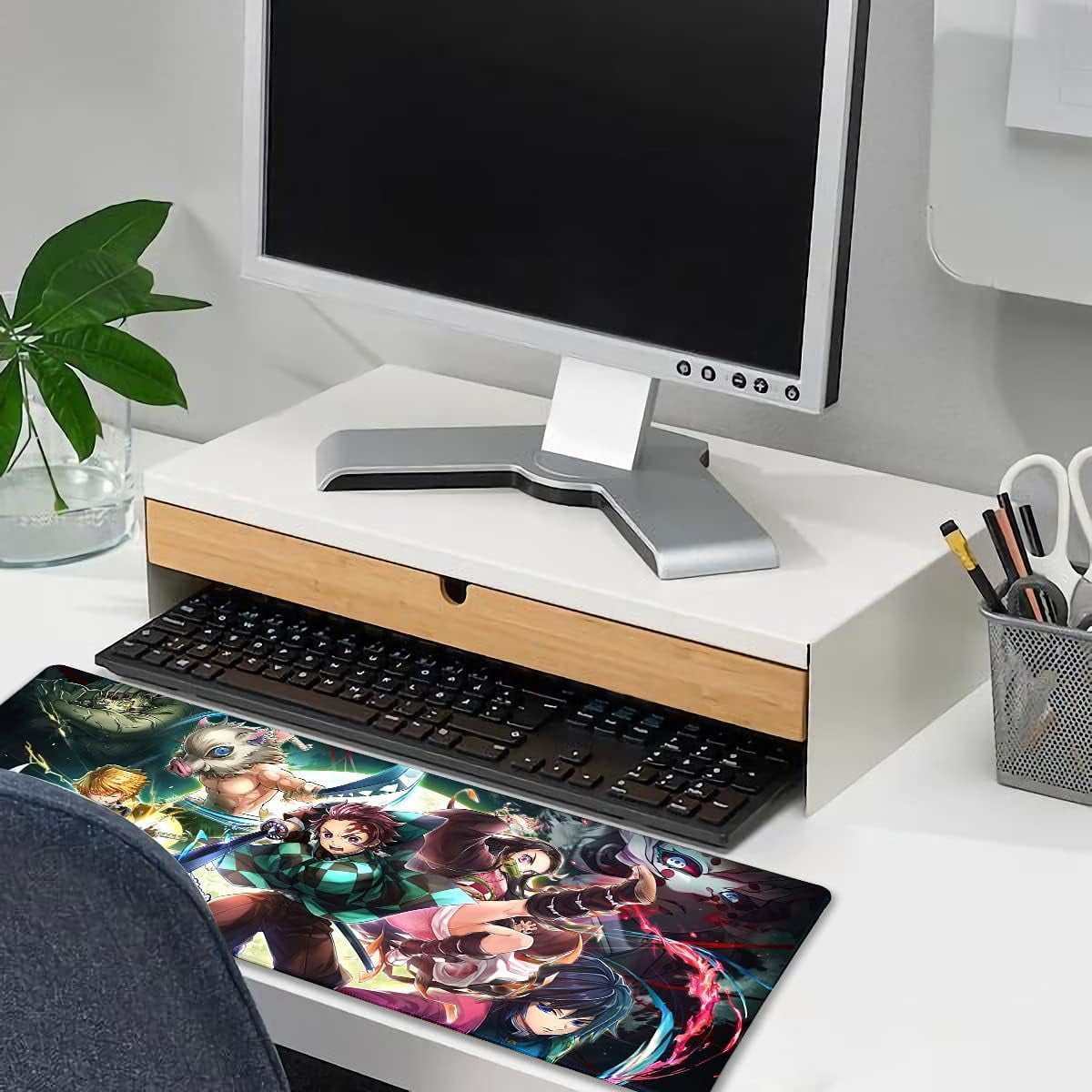 Large Mouse Pad for Demon Slayer - Non Slip Rubber Base Gaming Anime Mouse Pad for Computer | Kimetsu No Yaiba 11.8 X 31.5in Home Office Long Mouse Mat