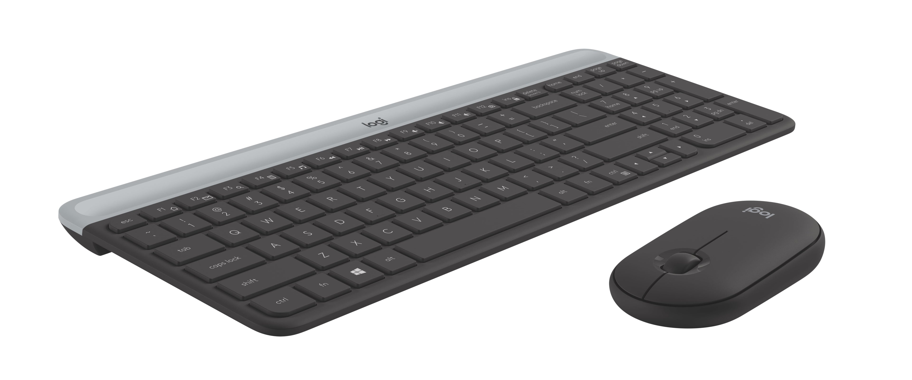 Logitech Slim Wireless Keyboard and Mouse Combo - Low Profile Compact Layout, Graphite, Walmart Exclusive