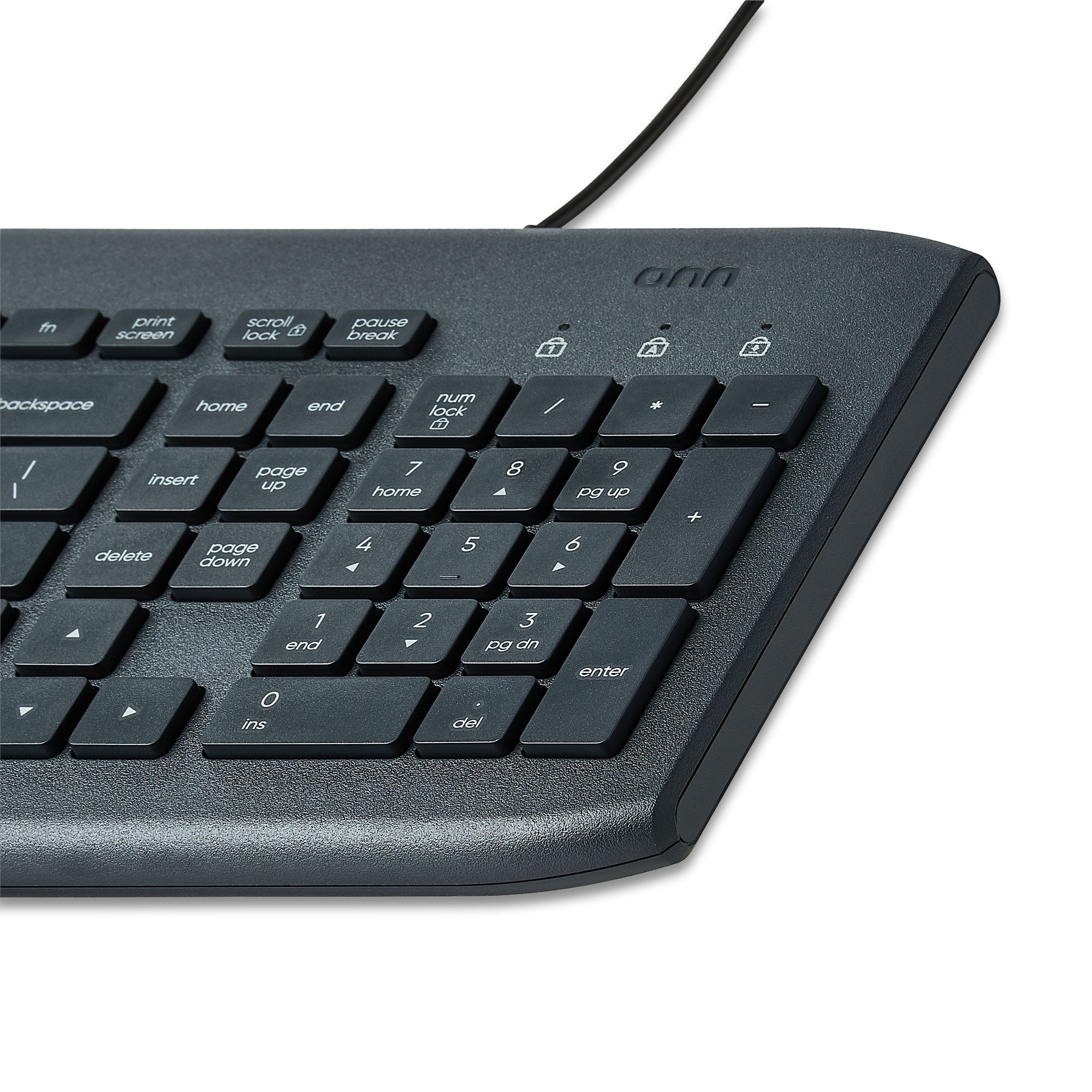 onn USB Computer Keyboard with 104-Keys, 5 ft Cable, Windows and Mac Compatible, Gray