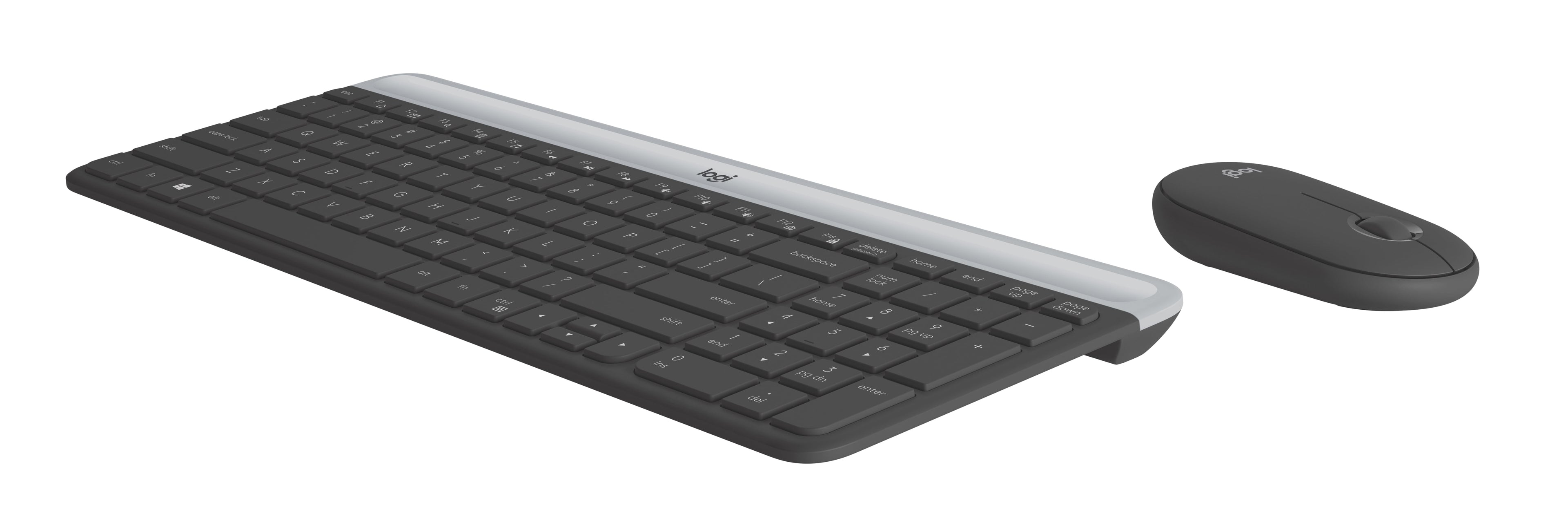 Logitech Slim Wireless Keyboard and Mouse Combo - Low Profile Compact Layout, Graphite, Walmart Exclusive