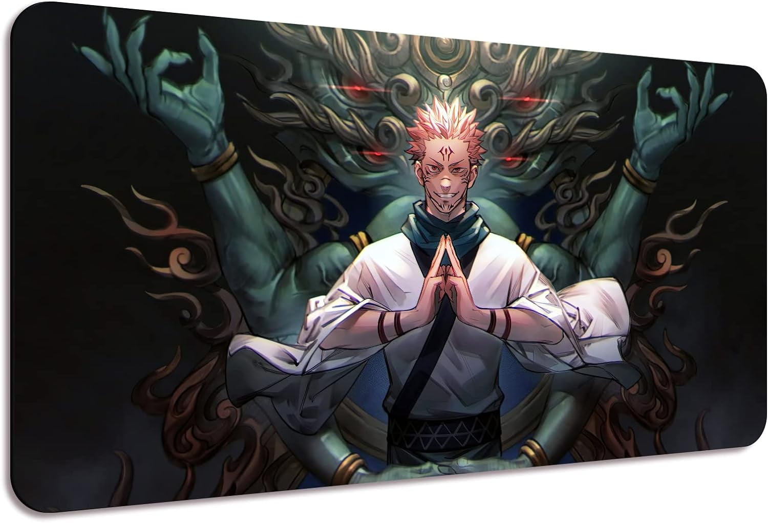 Anime Characters Desk Mat, Extended Large Anime Mouse Pad for Home Office, Non-Slip Rubber Base with Stitched Edges Gaming Desk Pad for Computer Keyboard and Laptop, 31.5x12x0.12inch(YF17)
