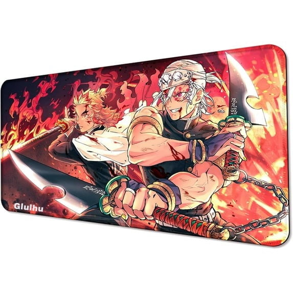 Anime Mouse Pad,Extended Large Gaming Mousepad,Non-Slip Rubber Base and Stitched Edges Desk Mat for Computer Home Office Work and Study,31.5x11.8x0.12inch (L02)