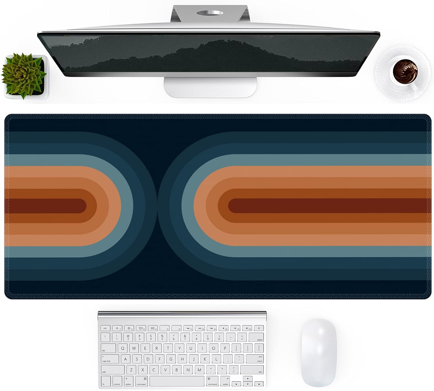 XXL Desk Mat, Gaming Mouse Pad Large, Office Desk Pads on Top of Desks with -Slip Base Long Mousepad Matt, Computer Keyboard Mat for Women, Girl, Decor Table Desktop, Pink Floral Flowers