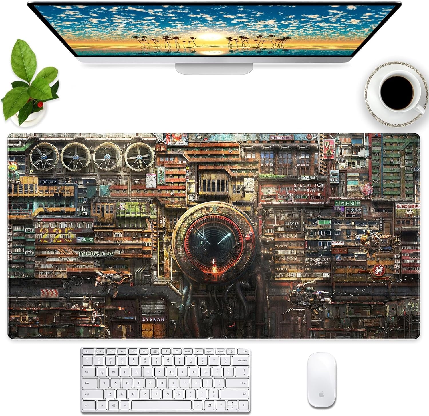 Extended XXL Large Gaming Mouse Pad with Stitched Edges Non-Slip Rubber Base Mousepad Cool Black and White Dragon Design Computer Pad Keyboard Mouse Pad 31.5 x 15.7 in