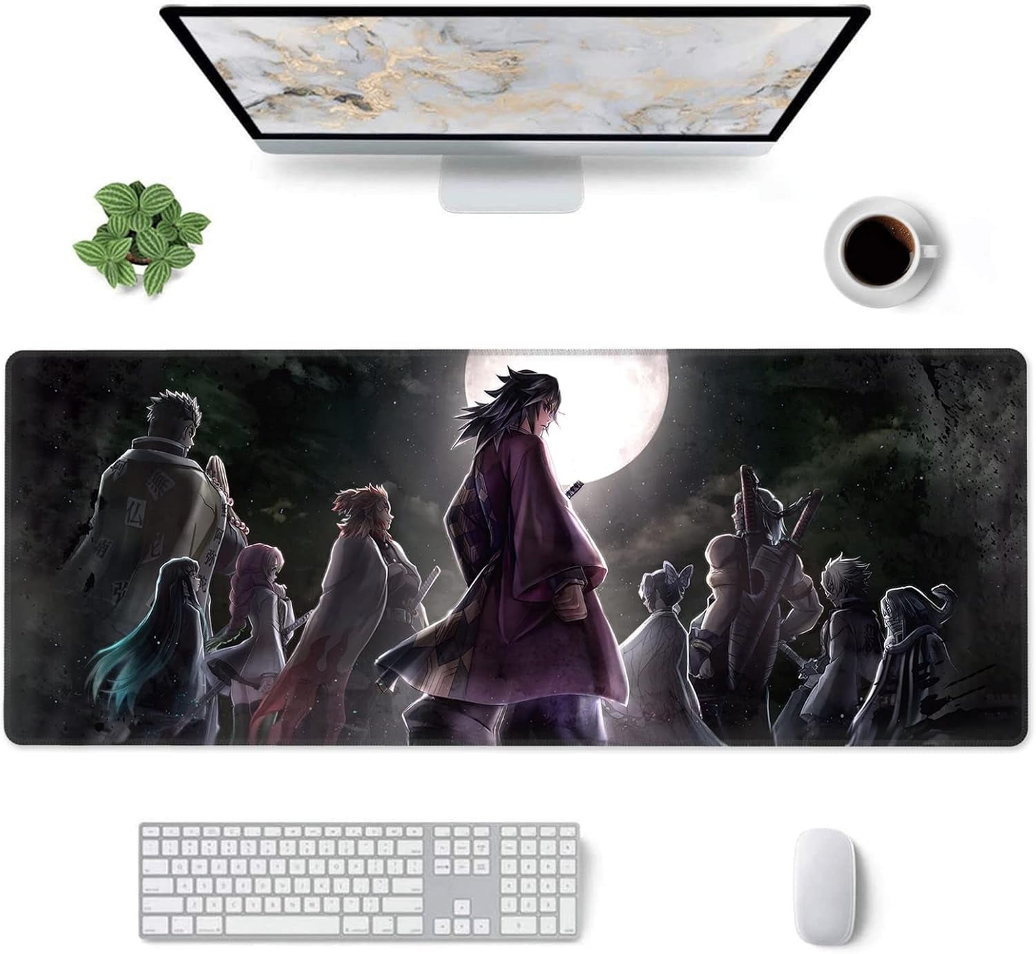 Large Mouse Pad for Demon Slayer - Non Slip Rubber Base Gaming Anime Mouse Pad for Computer | Kimetsu No Yaiba 11.8 X 31.5in Home Office Long Mouse Mat
