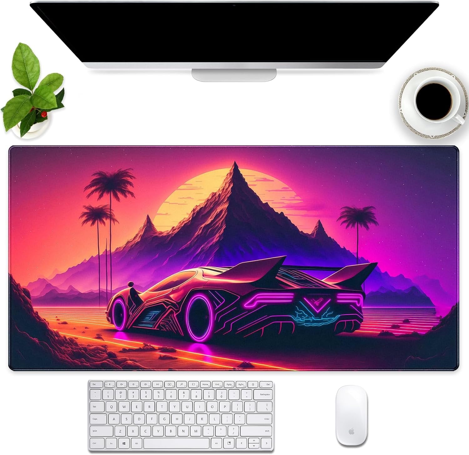 Extended XXL Large Gaming Mouse Pad with Stitched Edges Non-Slip Rubber Base Mousepad Cool Black and White Dragon Design Computer Pad Keyboard Mouse Pad 31.5 x 15.7 in