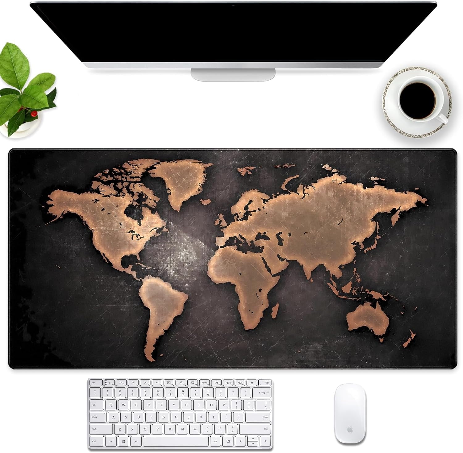 Extended XXL Large Gaming Mouse Pad with Stitched Edges Non-Slip Rubber Base Mousepad Cool Black and White Dragon Design Computer Pad Keyboard Mouse Pad 31.5 x 15.7 in