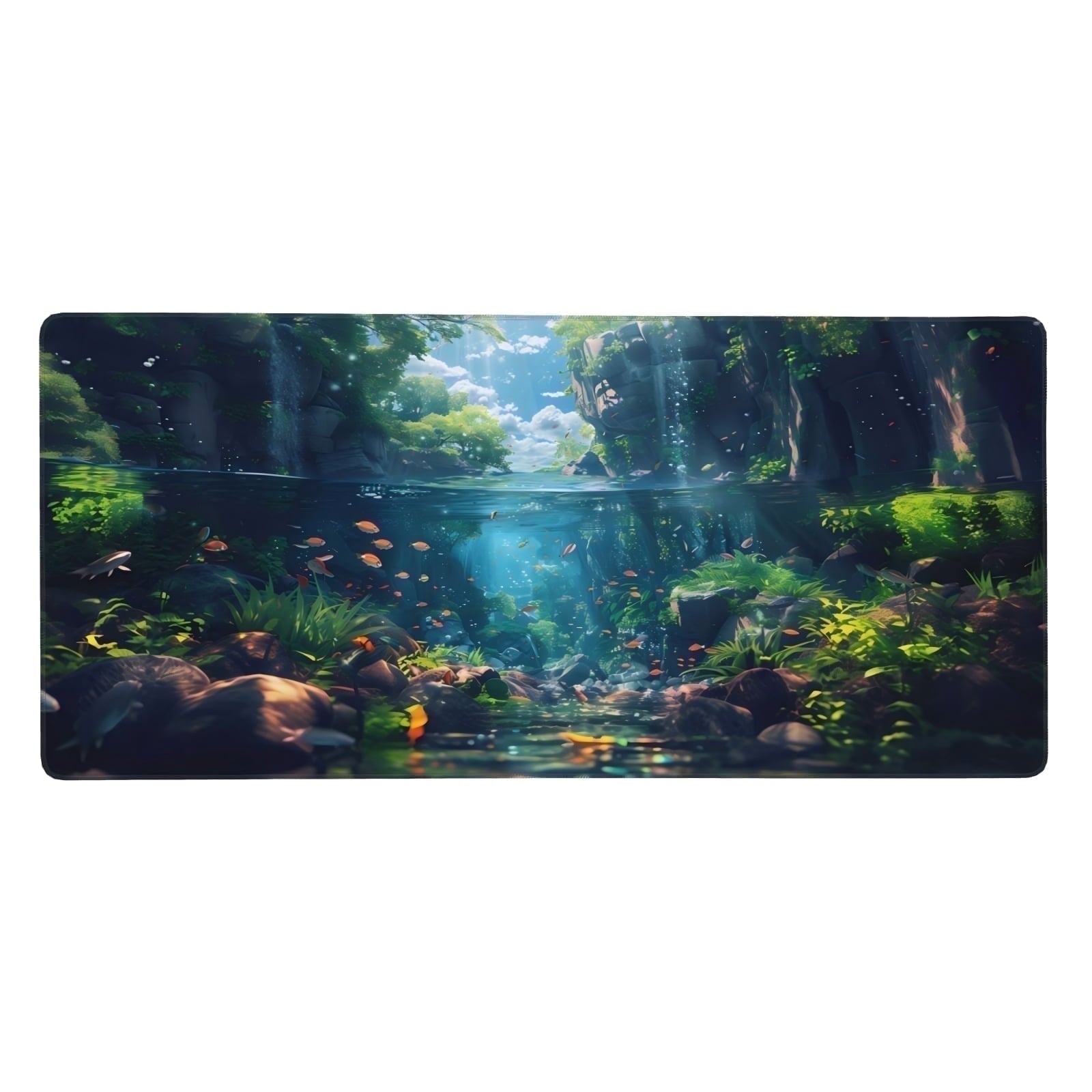 Heluo.Zu XXL Large Gaming Mouse Pad 35.4x15.7 inch,Ergonomic Landscape Desk Mat