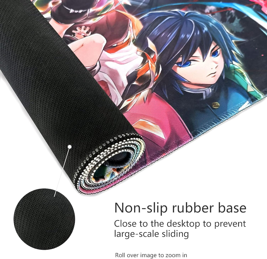 Large Mouse Pad for Demon Slayer - Non Slip Rubber Base Gaming Anime Mouse Pad for Computer | Kimetsu No Yaiba 11.8 X 31.5in Home Office Long Mouse Mat