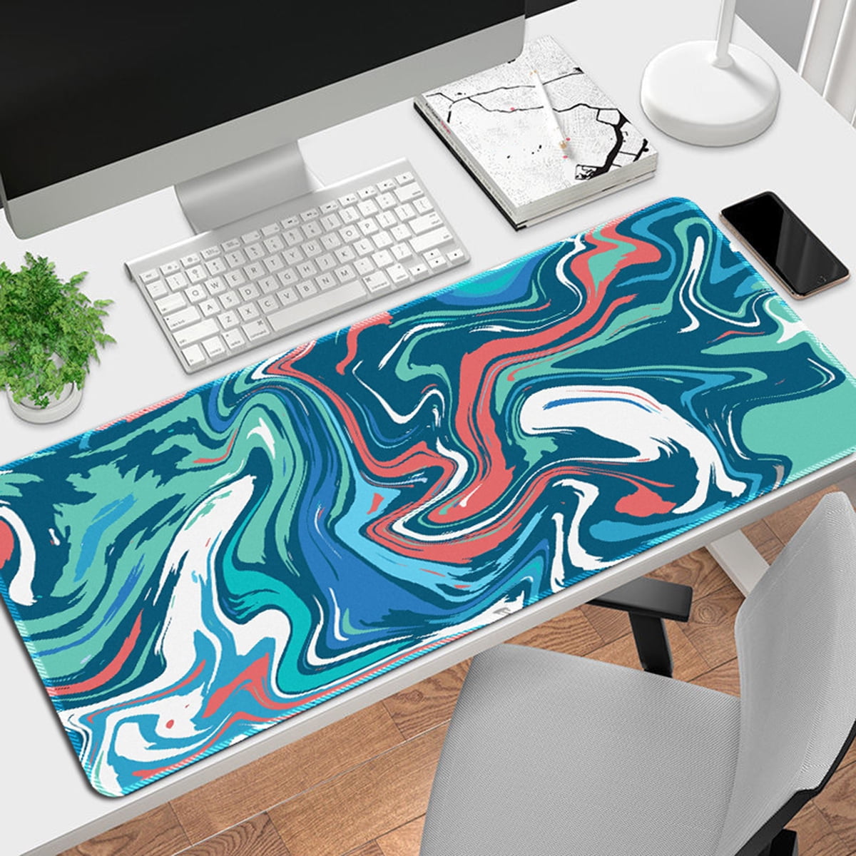 Gaming Mouse Pad - Large Mouse Pad with Non-Slip Base Stitched Edges, Desk Mat for Gamer, Office & Home