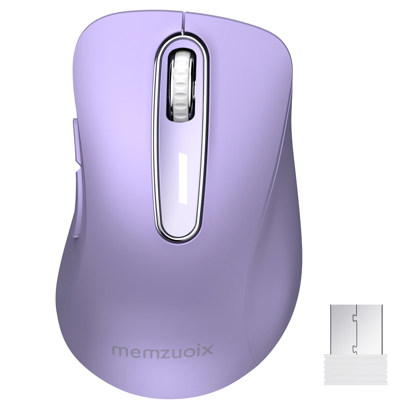memzuoix Wireless Optical Mouse for Laptop, 5 Buttons 1400 DPI Wireless Mouse with USB Receiver, Cordless Computer Mice for Chromebook, Desktop, PC, Macbook, Lilac