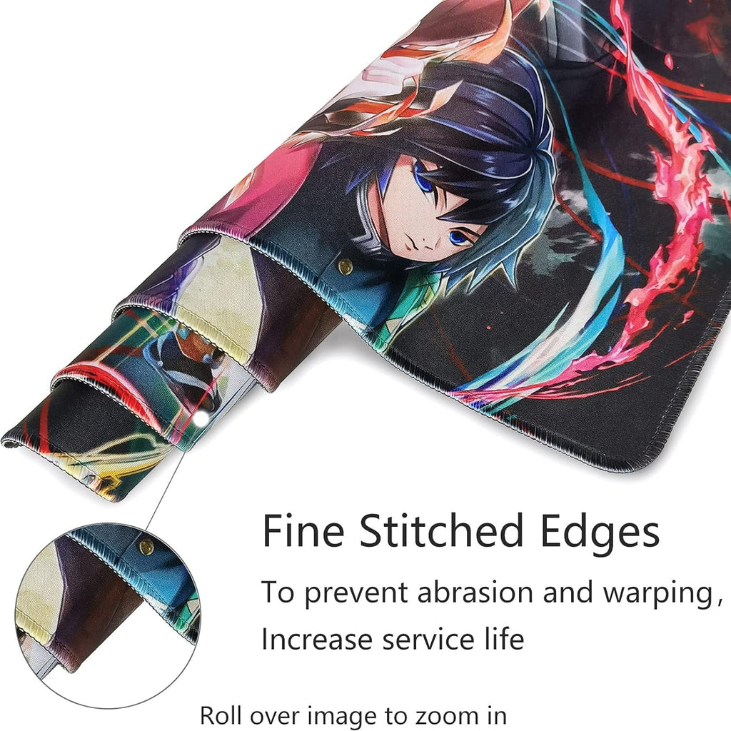 Large Mouse Pad for Demon Slayer - Non Slip Rubber Base Gaming Anime Mouse Pad for Computer | Kimetsu No Yaiba 11.8 X 31.5in Home Office Long Mouse Mat