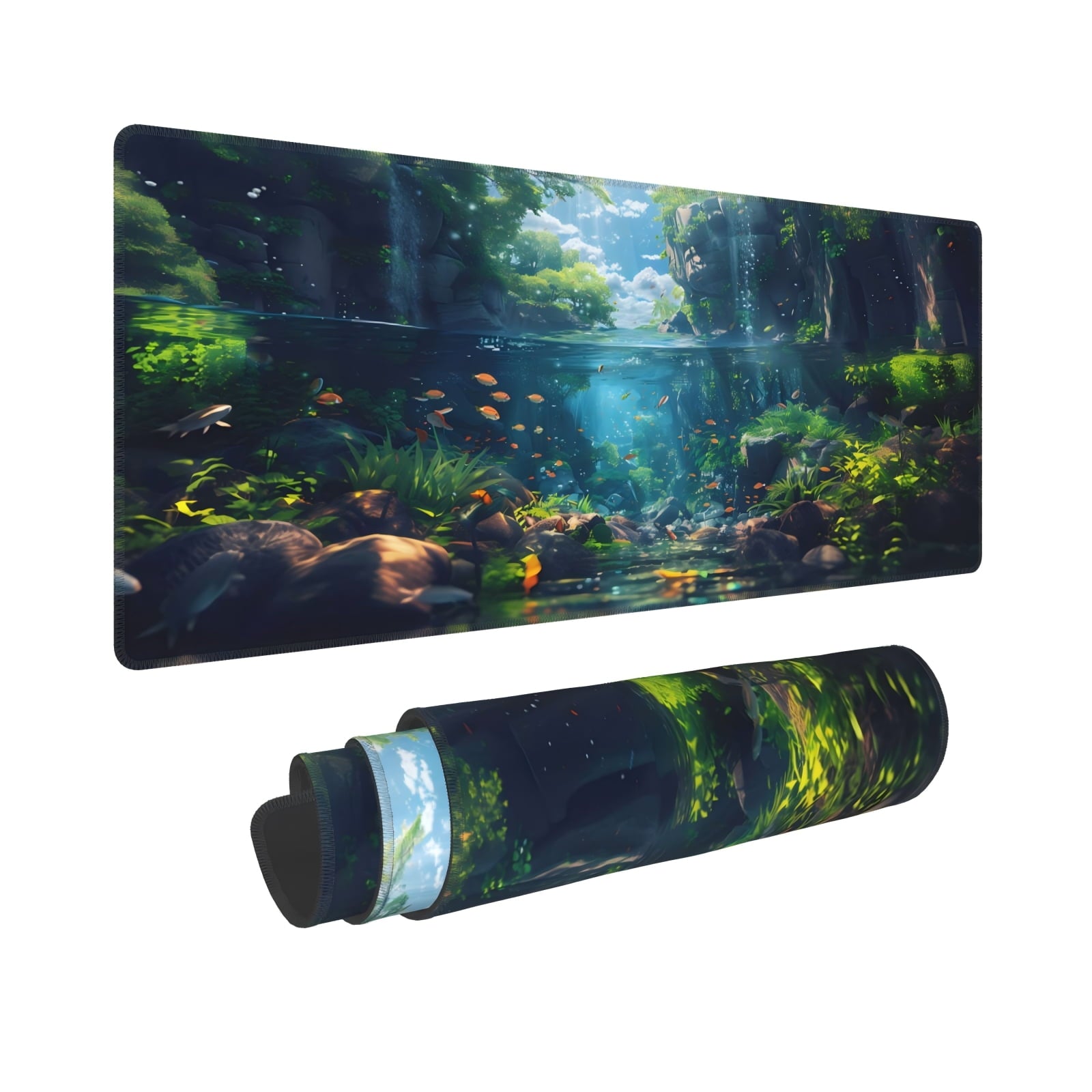 Heluo.Zu XXL Large Gaming Mouse Pad 35.4x15.7 inch,Ergonomic Landscape Desk Mat