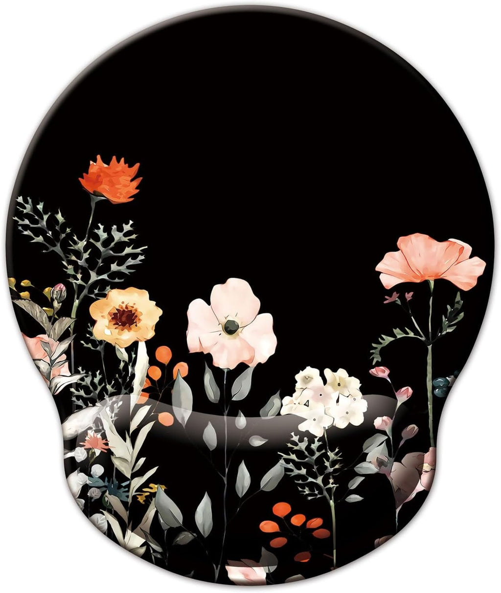 Mouse Pad with Wrist Support, Ergonomic Mouse Pad with Memory Foam Wrist Rest Cushion, Non- Rubber Base Gaming Mice Pad for Home Office Computer Laptop, Butterfly