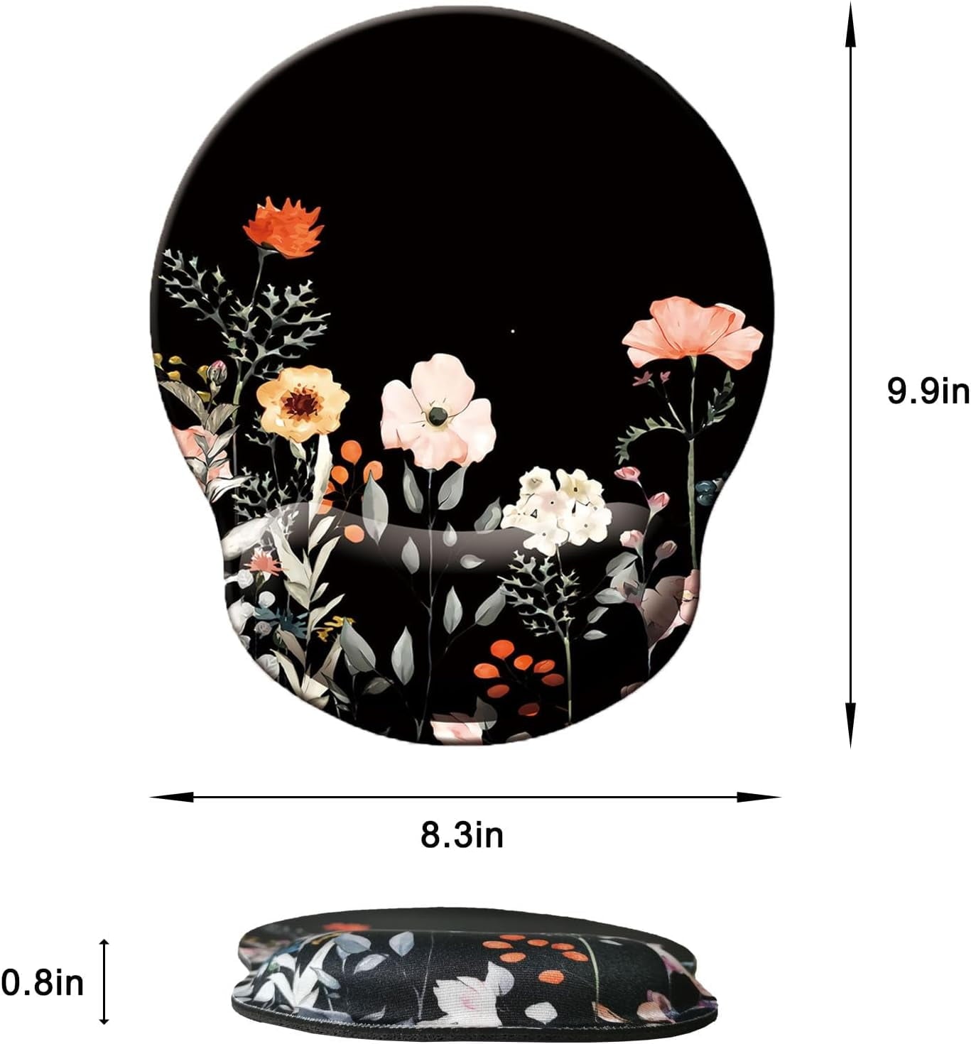 Mouse Pad with Wrist Support, Ergonomic Mouse Pad with Memory Foam Wrist Rest Cushion, Non- Rubber Base Gaming Mice Pad for Home Office Computer Laptop, Butterfly