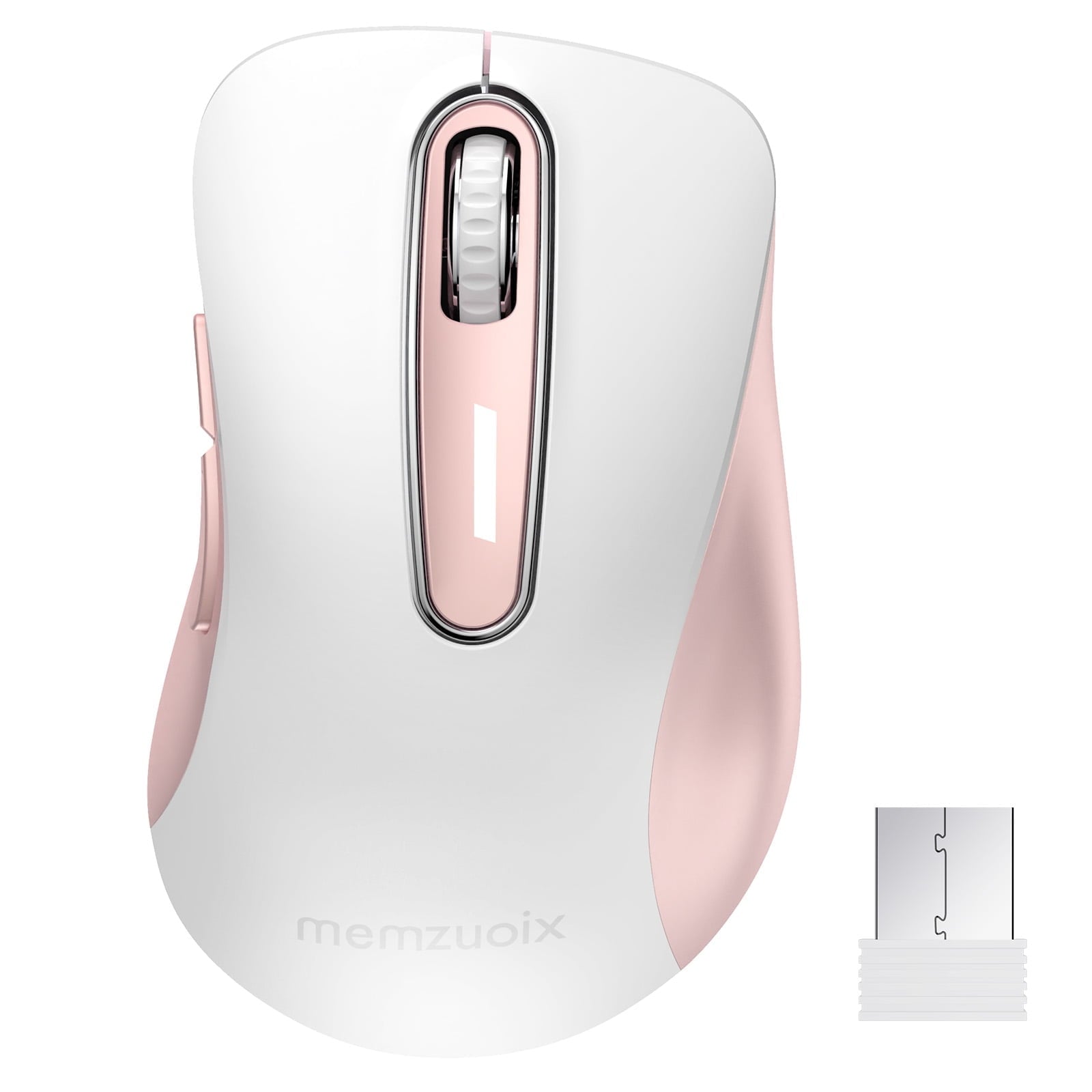 memzuoix Wireless Optical Mouse for Laptop, 5 Buttons 1400 DPI Wireless Mouse with USB Receiver, Cordless Computer Mice for Chromebook, Desktop, PC, Macbook, Lilac